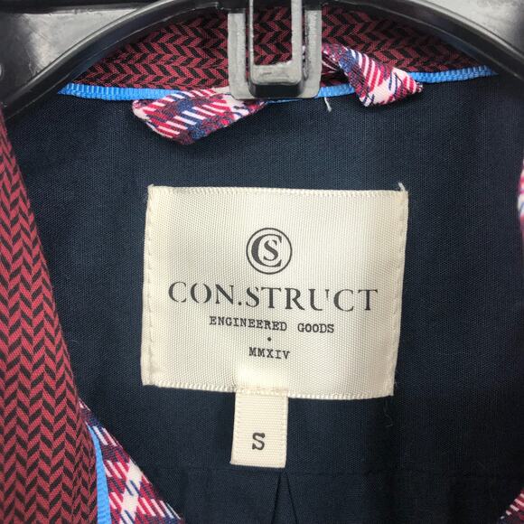 CONSTRUCT Men's Micro Plaid Fleece Lined Shirt Jacket Small Long Sleeve NWOT - Picture 9 of 11